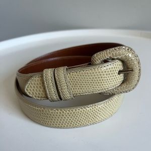Vintage LAI Beige Genuine Lizard Women’s Belt Made in USA Size S